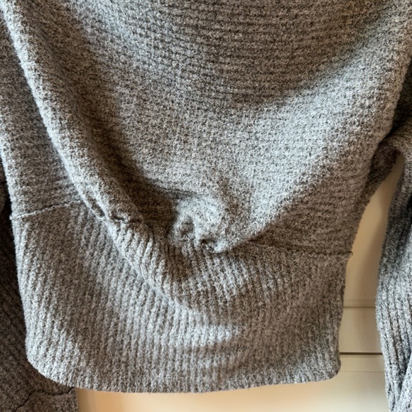 Free People Crazy On You Cropped Thermal Grey Small - Picture 4 of 8